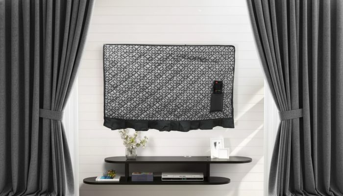 32″ LED TV Cover – Quilted Dual-Layer Cotton & Polyester, Washable